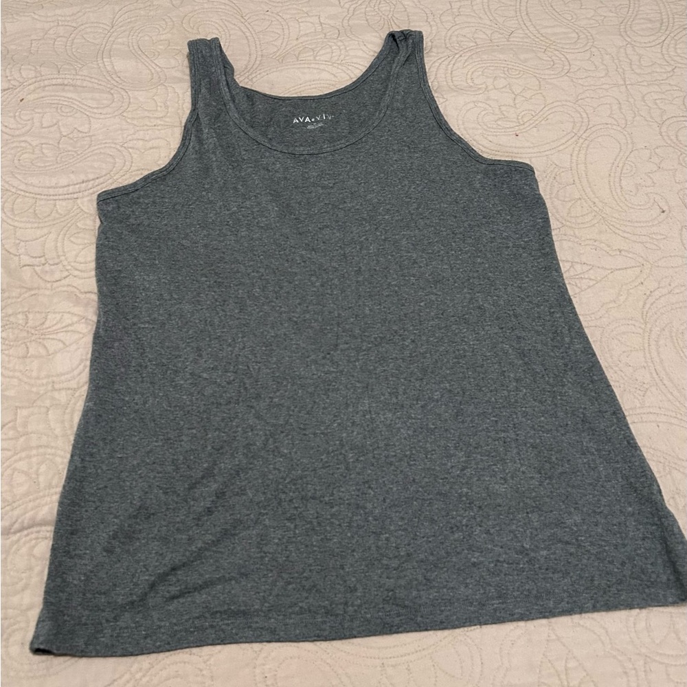 Ava & Viv Gray Relaxed Fit Tank Top